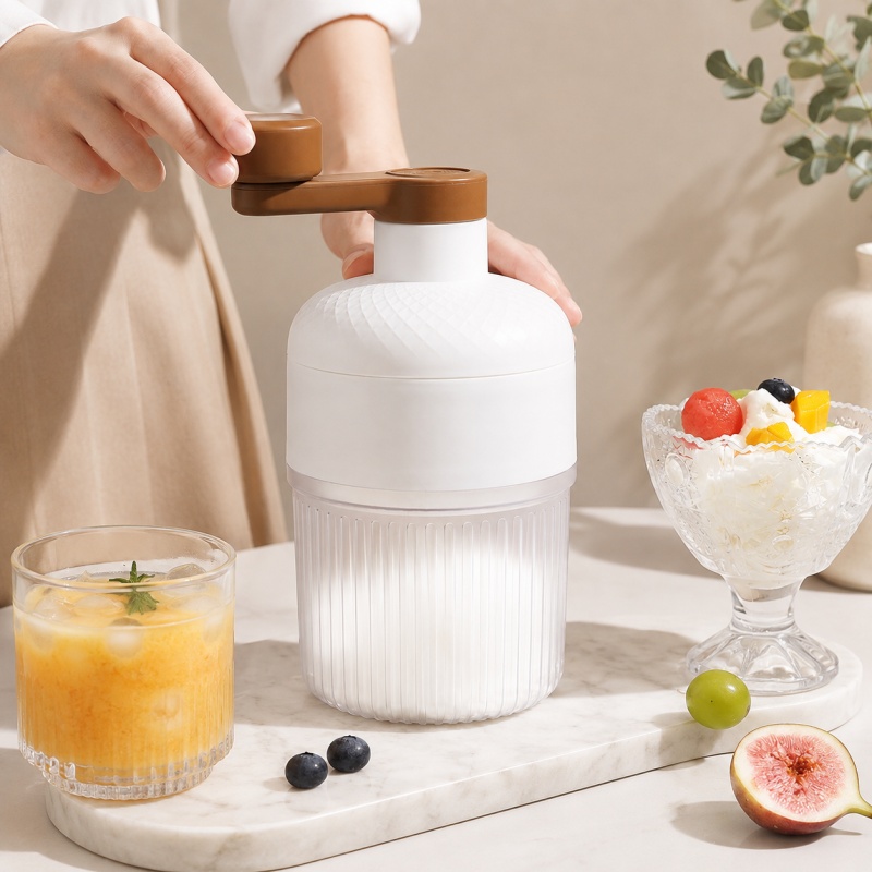 Home Cooking Recipes - Máquina trituradora de hielo manual portátil