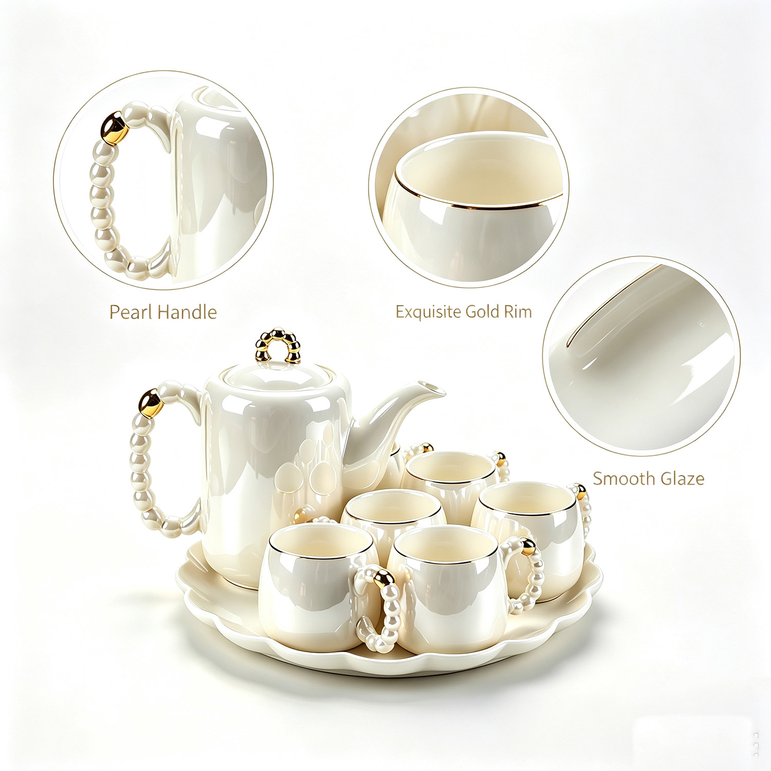 Juego de té de cerámica blanca - Home Cooking Recipes reseña y precio