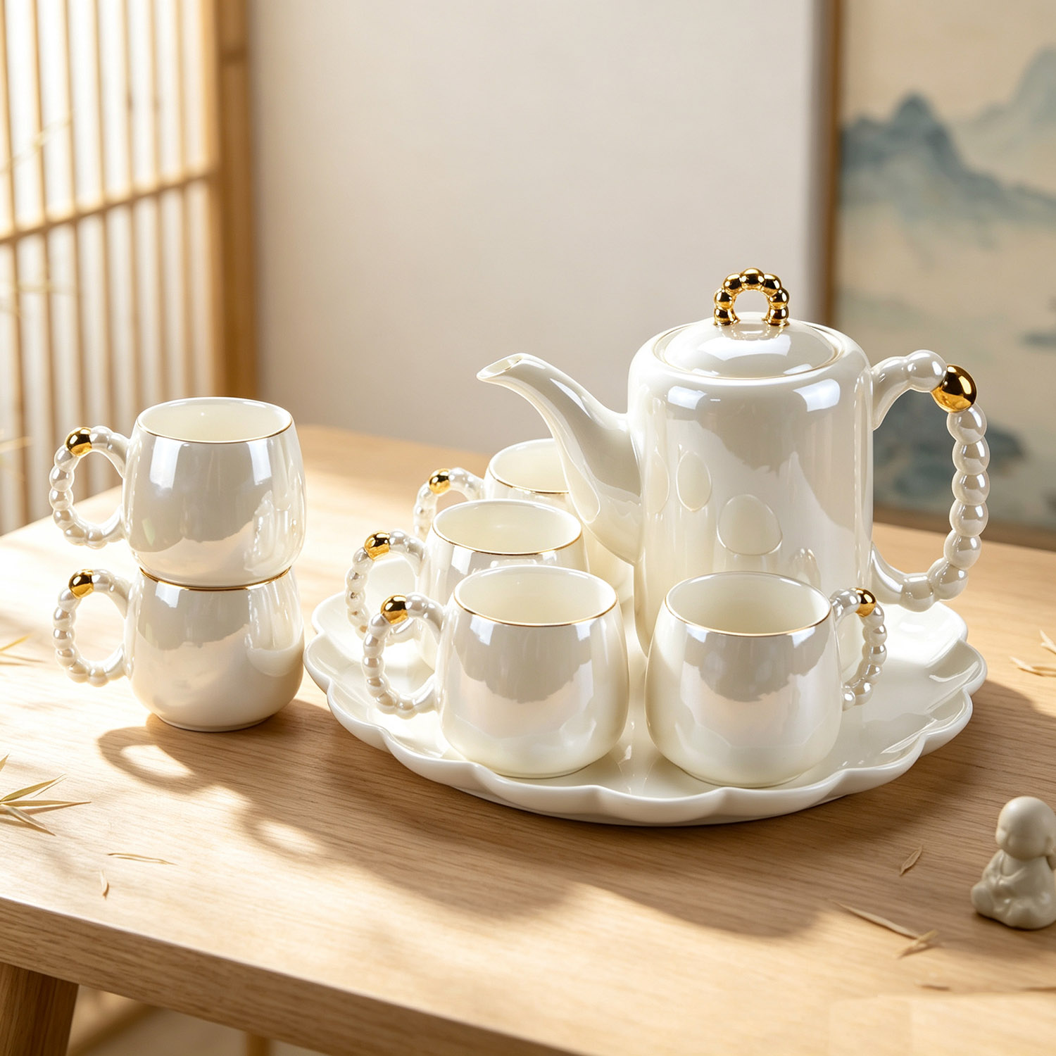 Juego de té de cerámica blanca - Home Cooking Recipes reseña y precio